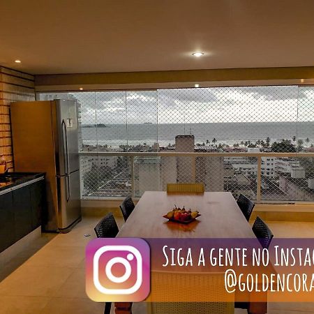 Apto Com Vista Para O Mar E Ampla Varanda Gourmet Apartman Guarujá Kültér fotó