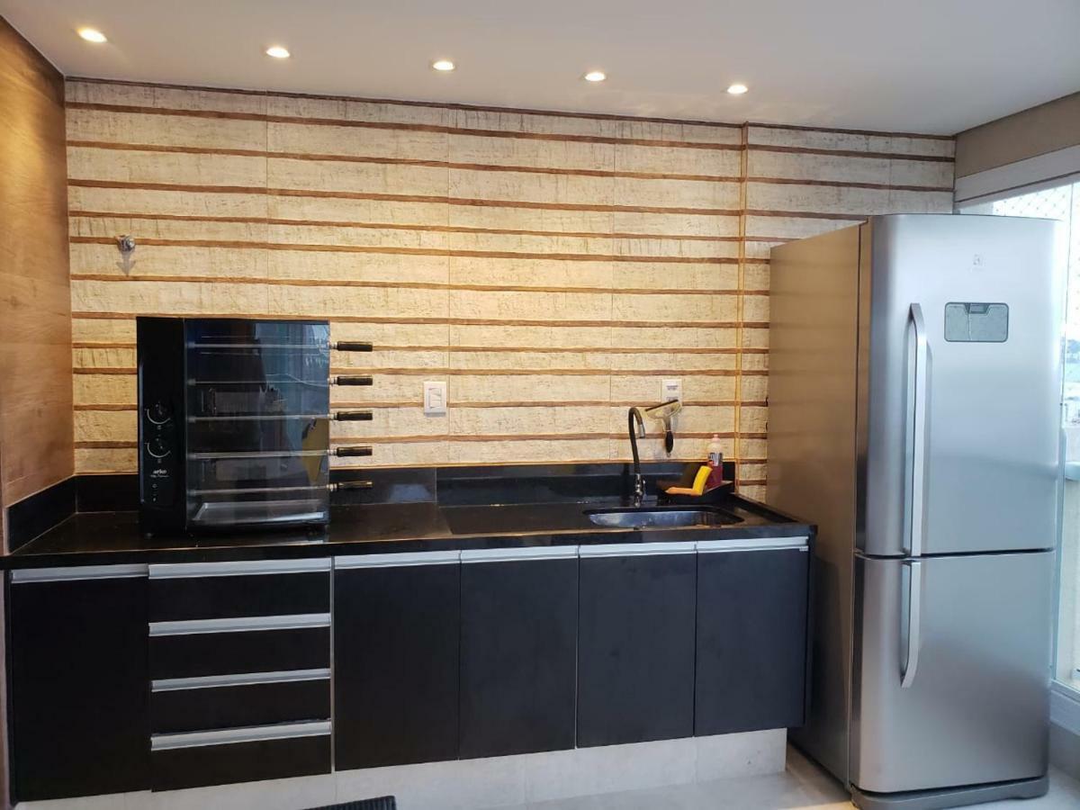 Apto Com Vista Para O Mar E Ampla Varanda Gourmet Apartman Guarujá Kültér fotó